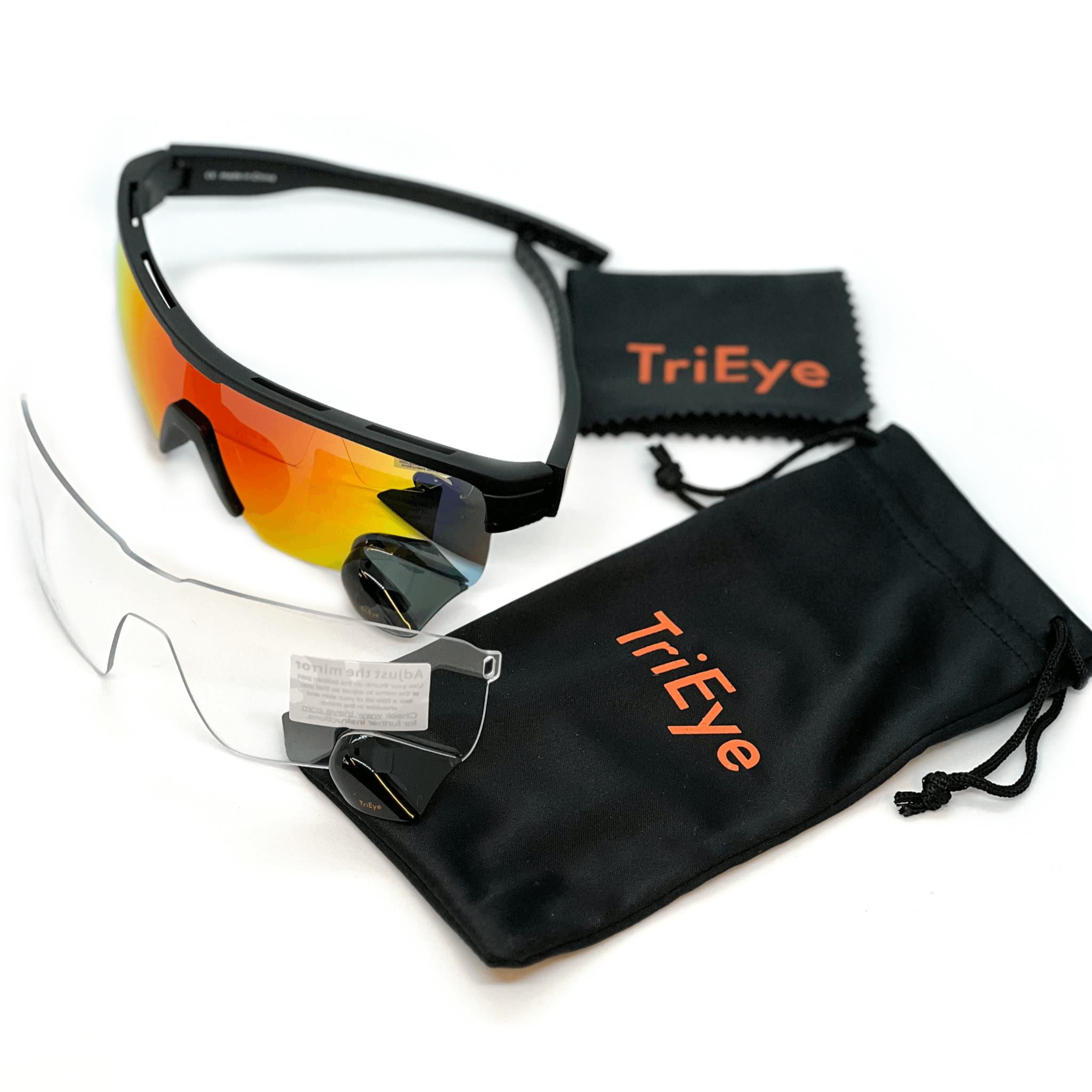 TriEye PRO: schwarzer Rahmen, verspiegeltes Glas in rot (advanced set)