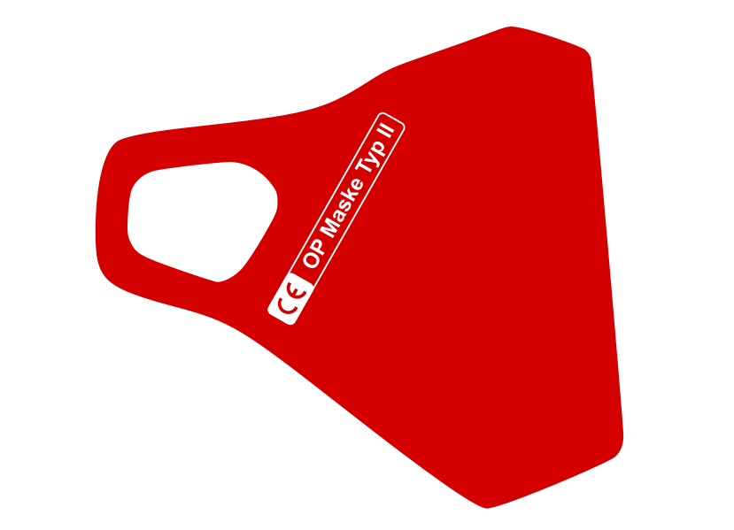 Zertifizierte Schutzmaske in Rot