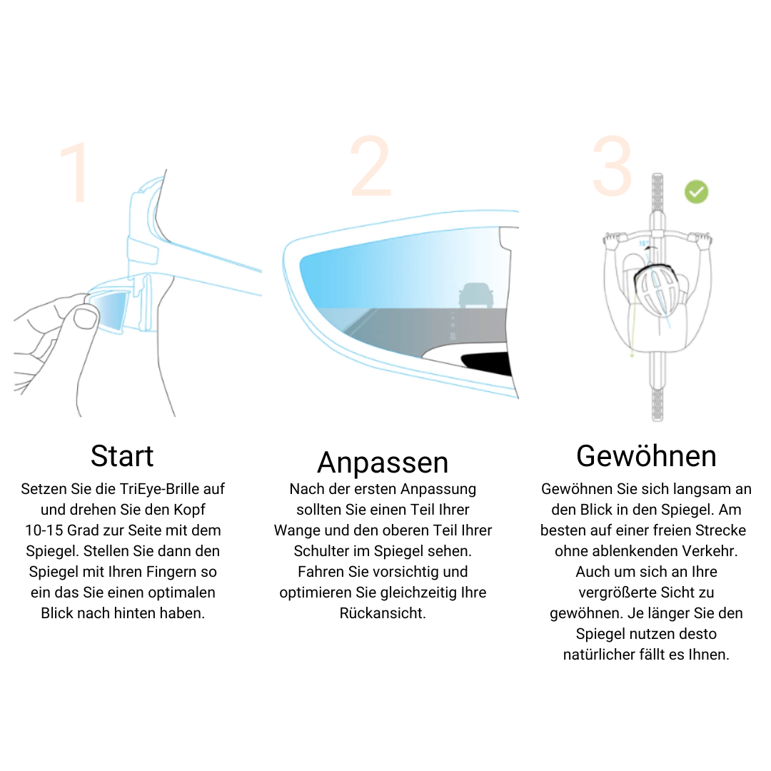 TriEye View Sport HD: Fahrradbrille mit Rückspiegel
